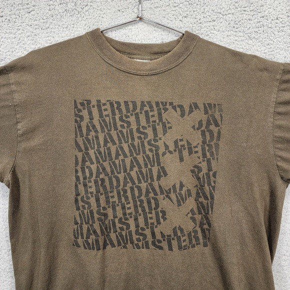 Vintage Amsterdam Holland Graphic T Shirt Mens‎ XL Olive Green Tourist Tee - Picture 5 of 13
